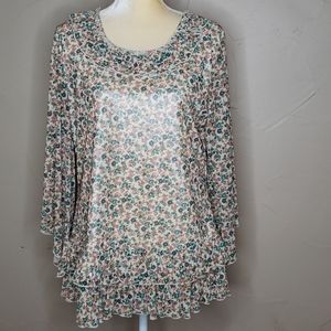 Lady Noiz floral pullover blouse size 1XL